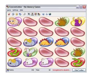 Concentration - the Memory Games screenshot