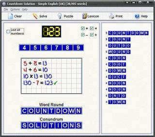 Countdown Solution screenshot