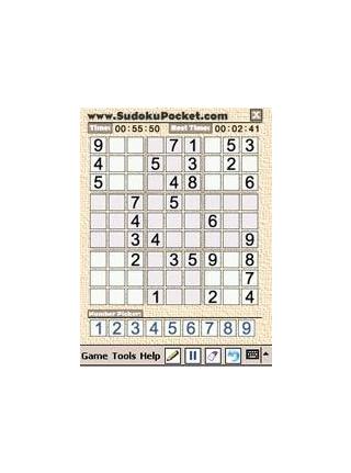 Sudoku Pocket for the Pocket PC (Windows Mobile) screenshot